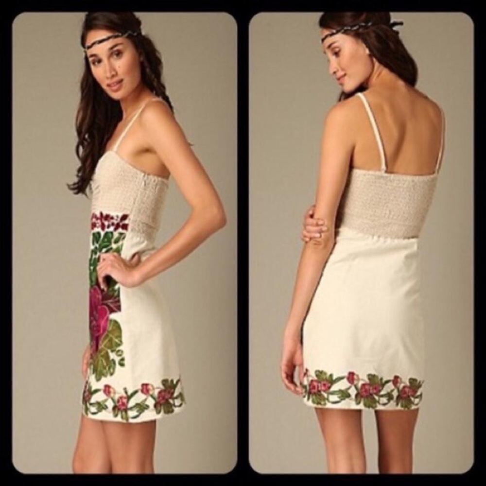 Free People Velvet Floral Gold Tube Party Dress - Picture 5 of 8